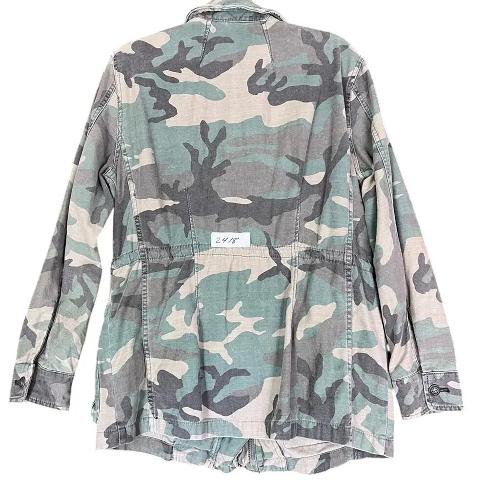 Free People Jacket Women's Size Small Military Camo Utility Multi-pocket Combat
